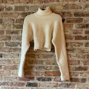 For Love And Lemons Cream Turtleneck Sweater